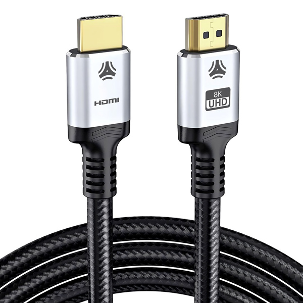 8K HDMI Cable 7FT/2.1M Ultra High Speed Braided Cord 48Gbps